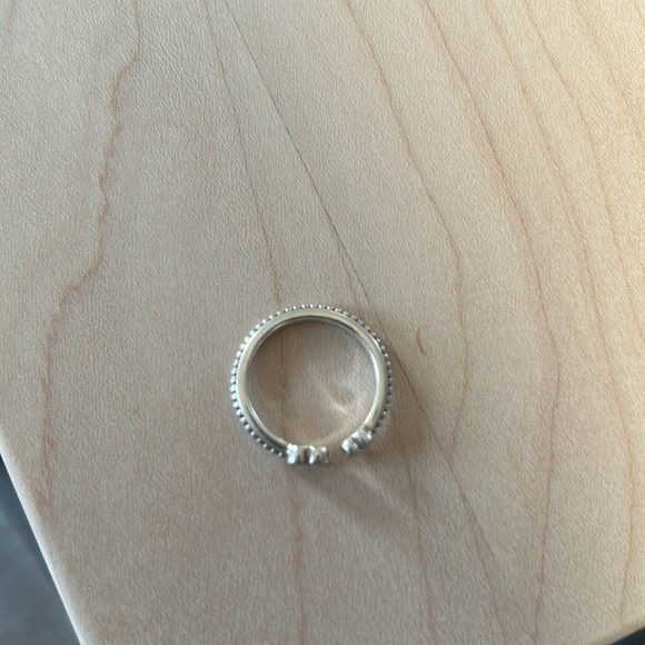 Pandora beaded two hearts open ring 50 - Picture 6 of 7